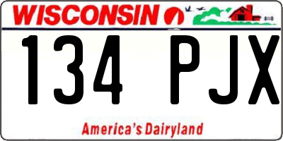 WI license plate 134PJX