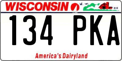 WI license plate 134PKA