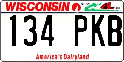 WI license plate 134PKB