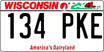 WI license plate 134PKE