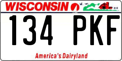 WI license plate 134PKF