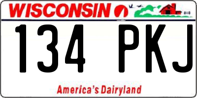 WI license plate 134PKJ