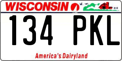 WI license plate 134PKL