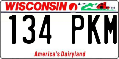 WI license plate 134PKM