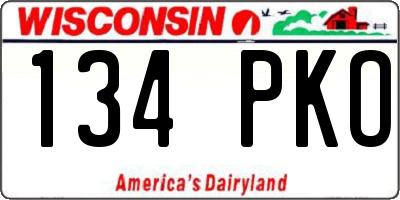 WI license plate 134PKO
