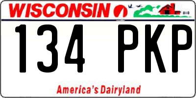 WI license plate 134PKP