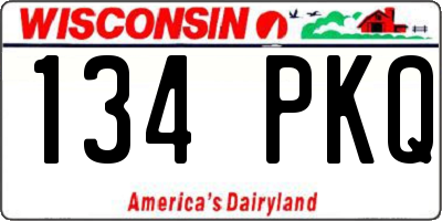 WI license plate 134PKQ