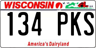 WI license plate 134PKS