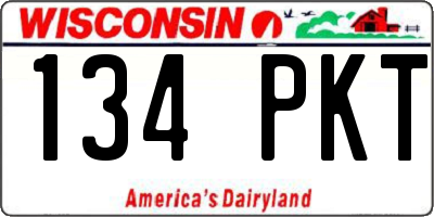 WI license plate 134PKT