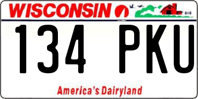 WI license plate 134PKU