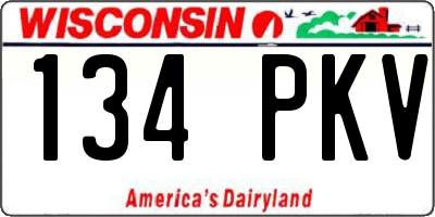 WI license plate 134PKV