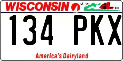 WI license plate 134PKX