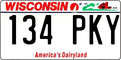 WI license plate 134PKY