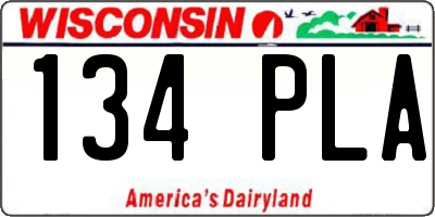 WI license plate 134PLA