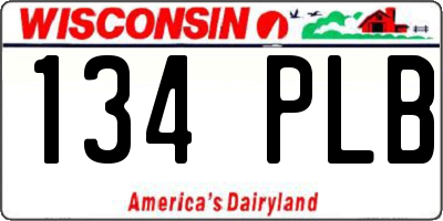 WI license plate 134PLB