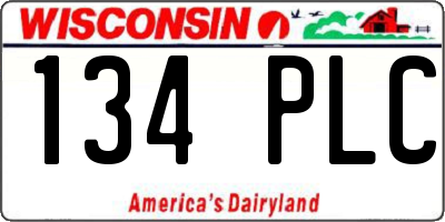 WI license plate 134PLC