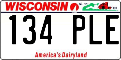 WI license plate 134PLE