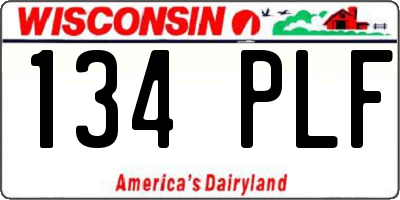 WI license plate 134PLF