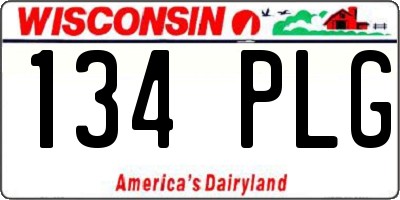 WI license plate 134PLG