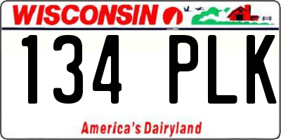 WI license plate 134PLK