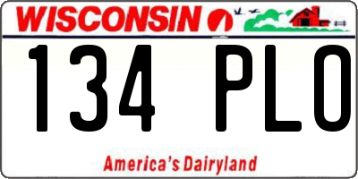 WI license plate 134PLO