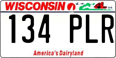 WI license plate 134PLR