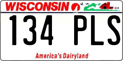 WI license plate 134PLS