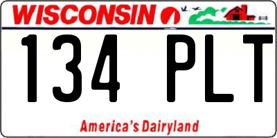WI license plate 134PLT