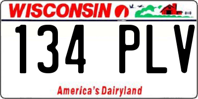 WI license plate 134PLV