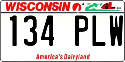 WI license plate 134PLW