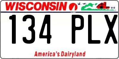 WI license plate 134PLX