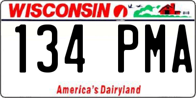 WI license plate 134PMA