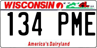 WI license plate 134PME