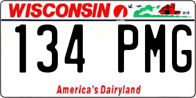 WI license plate 134PMG