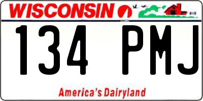WI license plate 134PMJ