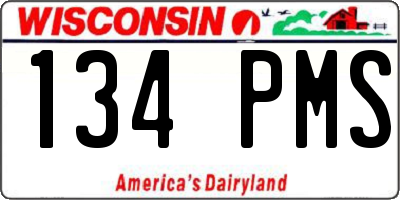 WI license plate 134PMS