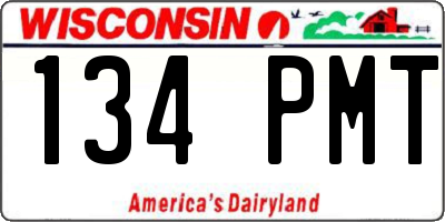 WI license plate 134PMT
