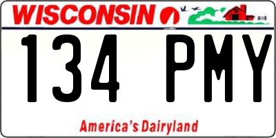 WI license plate 134PMY