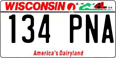 WI license plate 134PNA