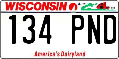 WI license plate 134PND