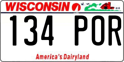 WI license plate 134POR