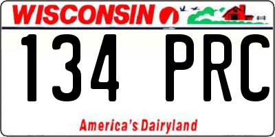 WI license plate 134PRC