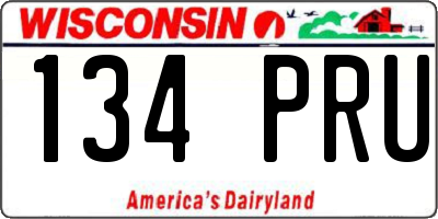 WI license plate 134PRU