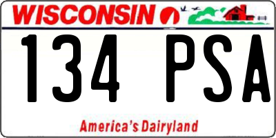 WI license plate 134PSA
