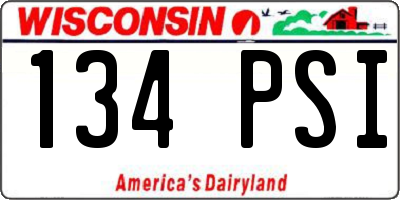 WI license plate 134PSI