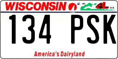 WI license plate 134PSK
