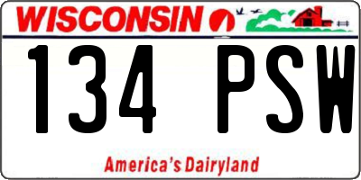 WI license plate 134PSW