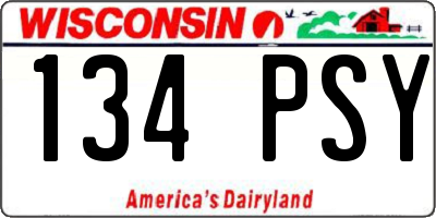 WI license plate 134PSY