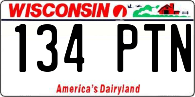 WI license plate 134PTN