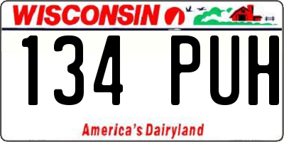 WI license plate 134PUH